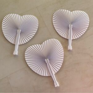 Heart Fold-up Paper Hand Fans - Pack of 3